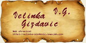 Velinka Gizdavić vizit kartica